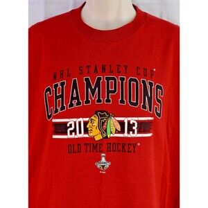 Chicago Blackhawks 2013 Stanley Cup Champions T-Shirt Size Large Old Time Hockey